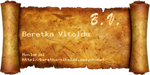 Beretka Vitolda névjegykártya